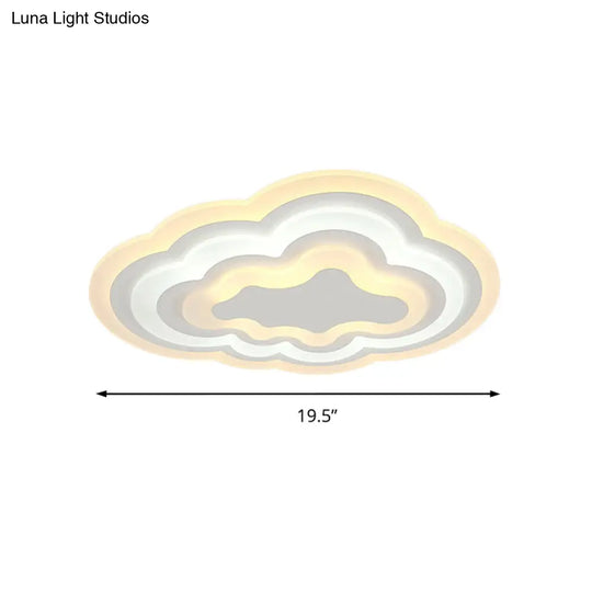 Stylish Cloud Led Ceiling Light For Kindergarten Porch - Simple & Elegant Design