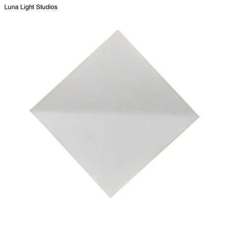 Stylish Curved Wall Sconce With Acrylic Squared Shade: Warm/White Led Bedroom Lamp
