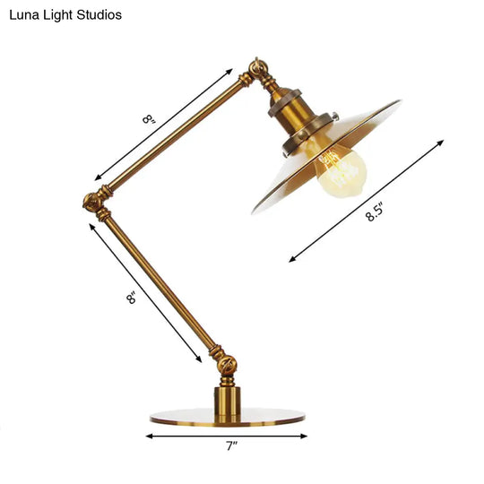 Stylish Flared Table Lamp - Industrial Metallic Accent With 1 Light For Dining Room Gold 8+8/8+8+8