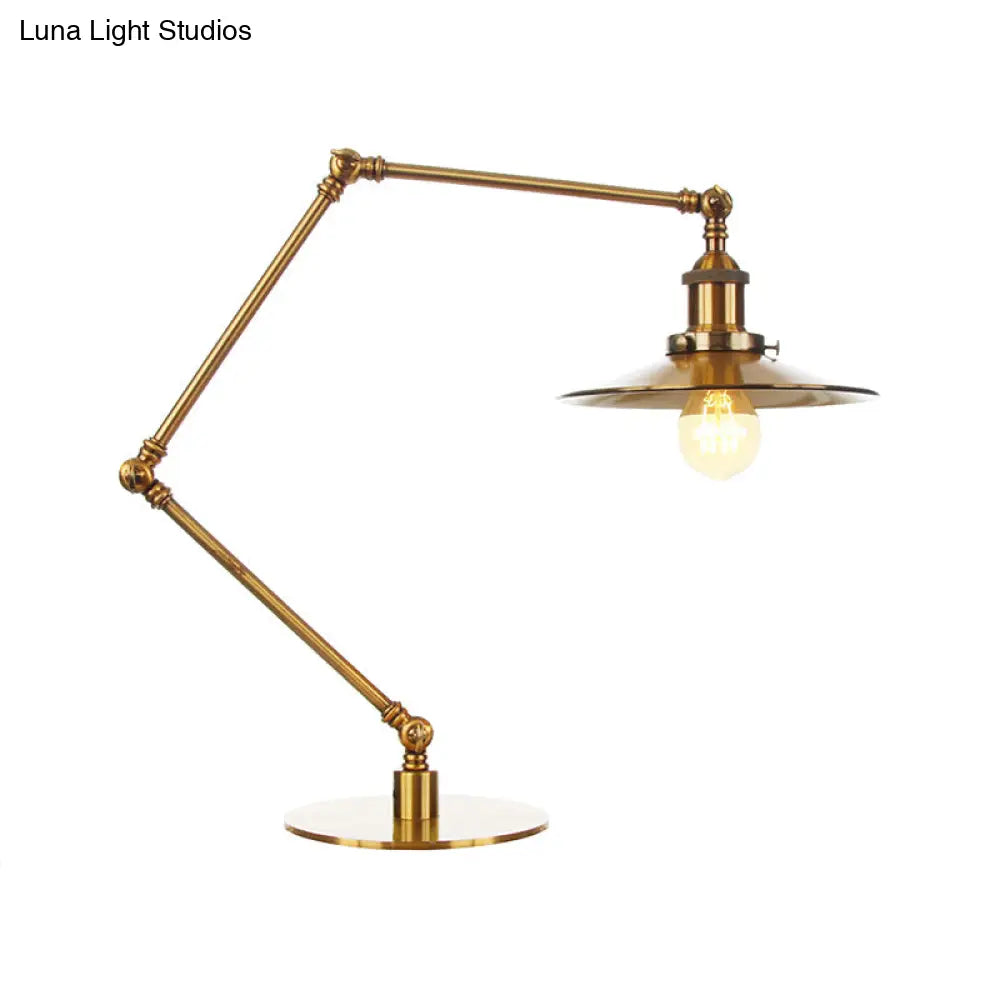 Stylish Flared Table Lamp - Industrial Metallic Accent With 1 Light For Dining Room Gold 8+8/8+8+8