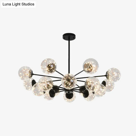 Stylish Hanging Chandelier With Led Glass Pendant Light And Radial Design