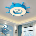Stylish Led Blue Ceiling Light With Rudder Acrylic Shade For Bedroom Flush Mount