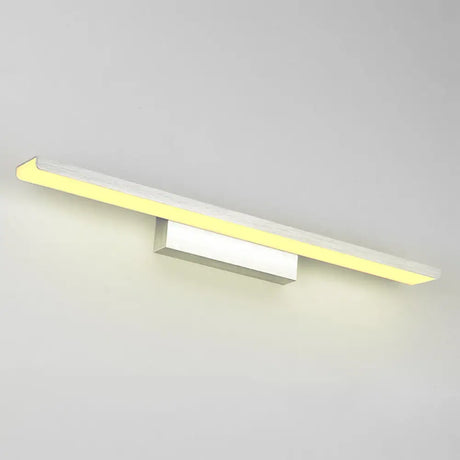 Stylish Linear Led Vanity Sconce: Wall-Mounted Silver/Black Lamp With Acrylic Shade In Warm/White