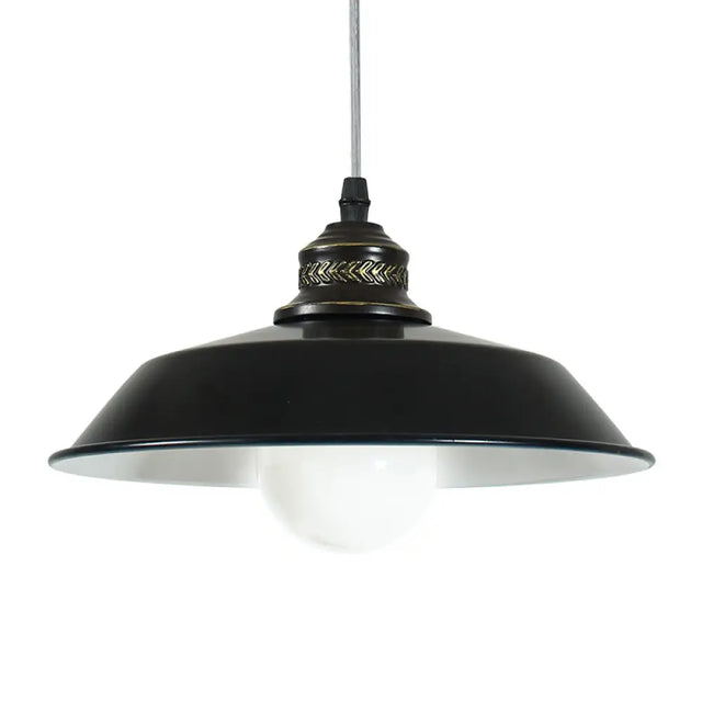 Stylish Barn Loft Ceiling Pendant Light - Metallic Black 10/14 Diameter