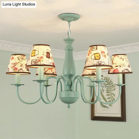 Stylish Macaron-Colored Metal Chandelier For Child Bedroom - Nordic Hanging Light