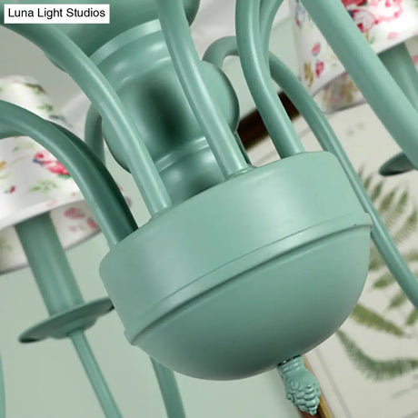 Stylish Macaron-Colored Metal Chandelier For Child Bedroom - Nordic Hanging Light