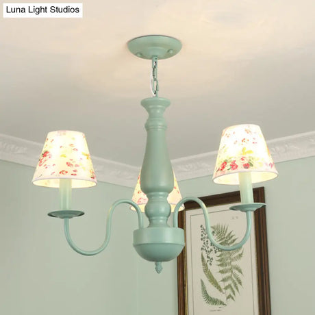 Stylish Macaron-Colored Metal Chandelier For Child Bedroom - Nordic Hanging Light