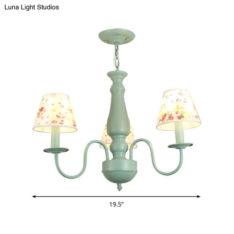 Stylish Macaron-Colored Metal Chandelier For Child Bedroom - Nordic Hanging Light