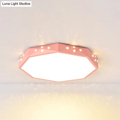 Stylish Macaron Octagon Led Ceiling Lamp For Children’s Bedroom