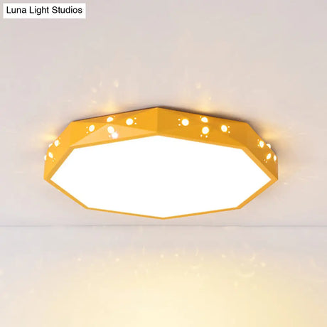 Stylish Macaron Octagon Led Ceiling Lamp For Children’s Bedroom