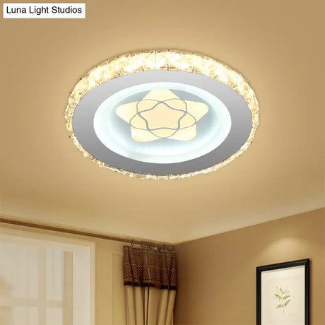Stylish Mini Led Ceiling Flush Mount Crystal Light Fixture For Corridor