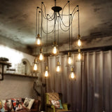 Stylish Vintage Metal Swag Pendant Lamp With Wire Guard - Black 10 /