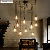 Stylish Vintage Metal Swag Pendant Lamp With Wire Guard - Black