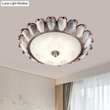 Sunflower Glass Ceiling Lamp: Textured Led Flush Mount 14’/18’/22’ Width Silver/Gold Ideal