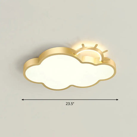 Sunrise Cartoon Led Flushmount Ceiling Light For Kids Bedroom Gold / Remote Control Stepless