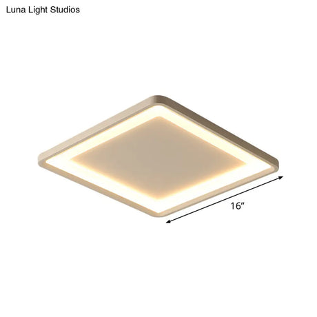Super Thin Square Aluminum Led Flush Light - 16’/19.5’ Simplicity White Ceiling Mount Fixture