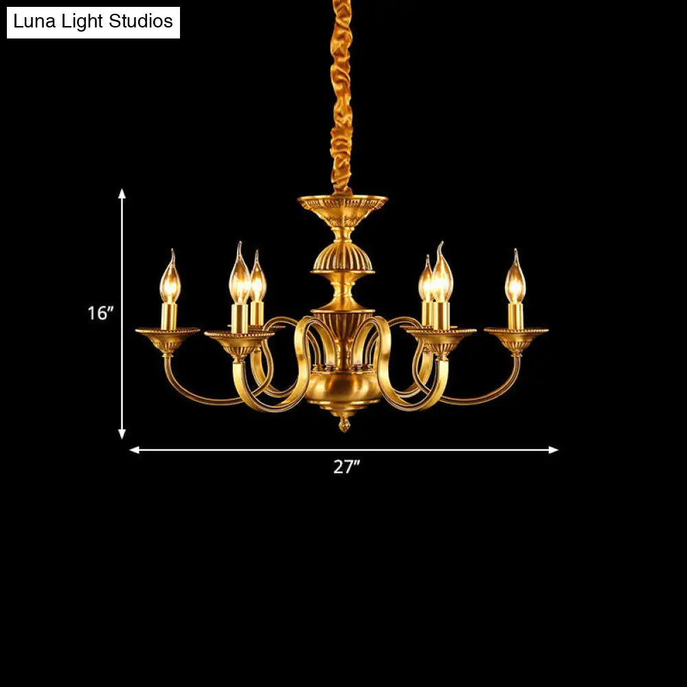 Suspended Metal Pendant Chandelier With Colonial-Inspired Design & 3/5/6 Lights Ideal For Dining