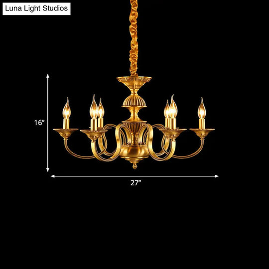 Suspended Metal Pendant Chandelier With Colonial-Inspired Design & 3/5/6 Lights Ideal For Dining