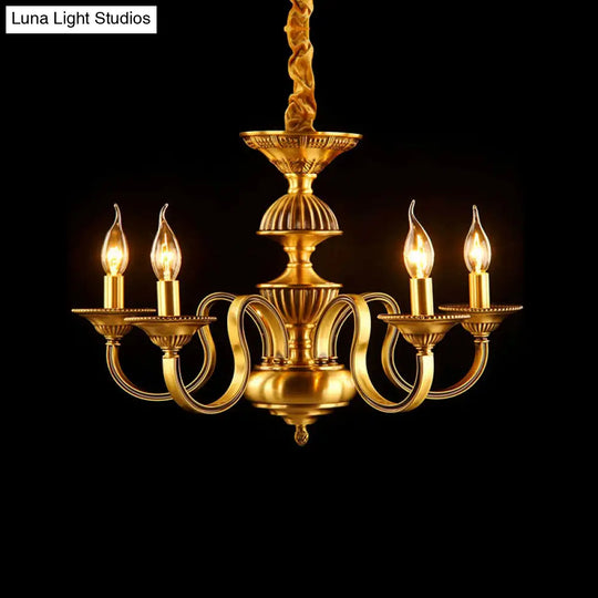 Suspended Metal Pendant Chandelier With Colonial-Inspired Design & 3/5/6 Lights Ideal For Dining