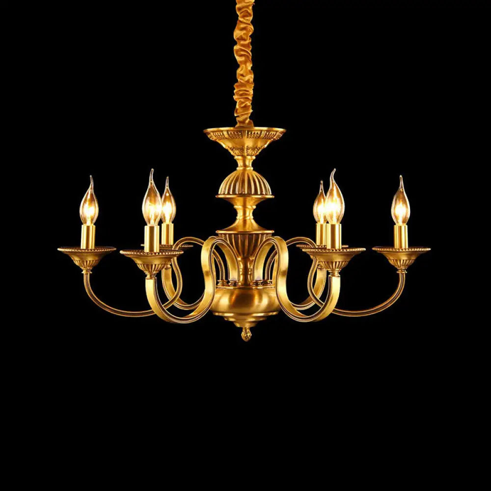 Suspended Metal Pendant Chandelier With Colonial-Inspired Design & 3/5/6 Lights Ideal For Dining