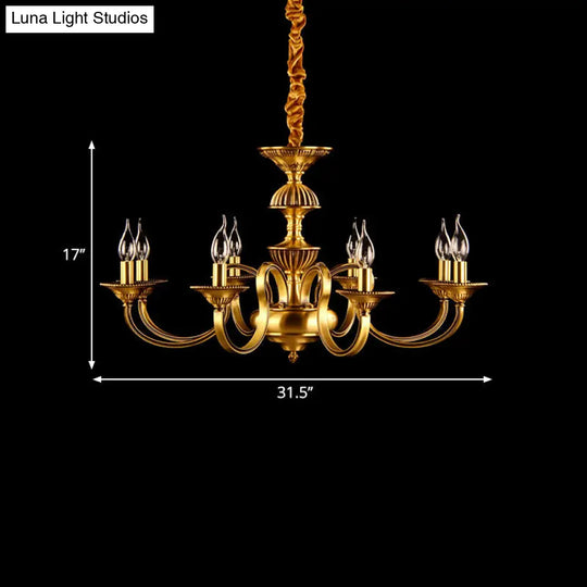 Suspended Metal Pendant Chandelier With Colonial-Inspired Design & 3/5/6 Lights Ideal For Dining