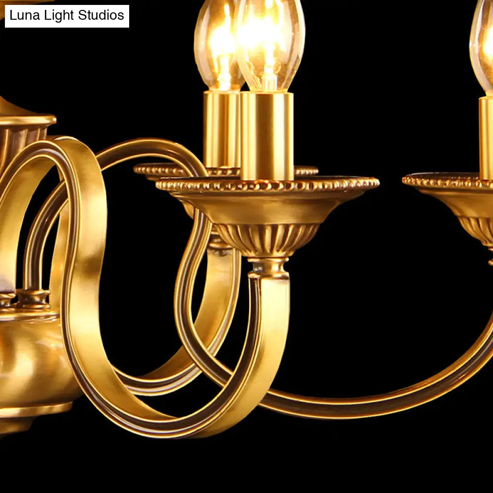 Suspended Metal Pendant Chandelier With Colonial-Inspired Design & 3/5/6 Lights Ideal For Dining