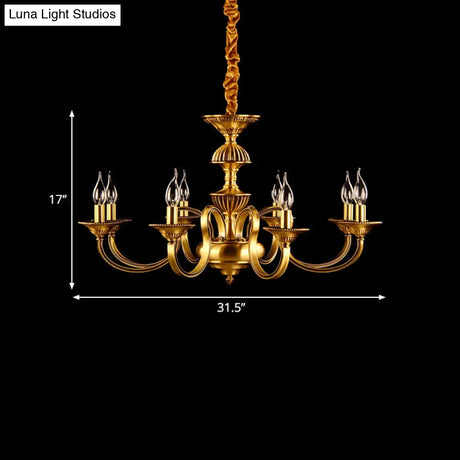 Suspended Metal Pendant Chandelier With Colonial-Inspired Design & 3/5/6 Lights Ideal For Dining