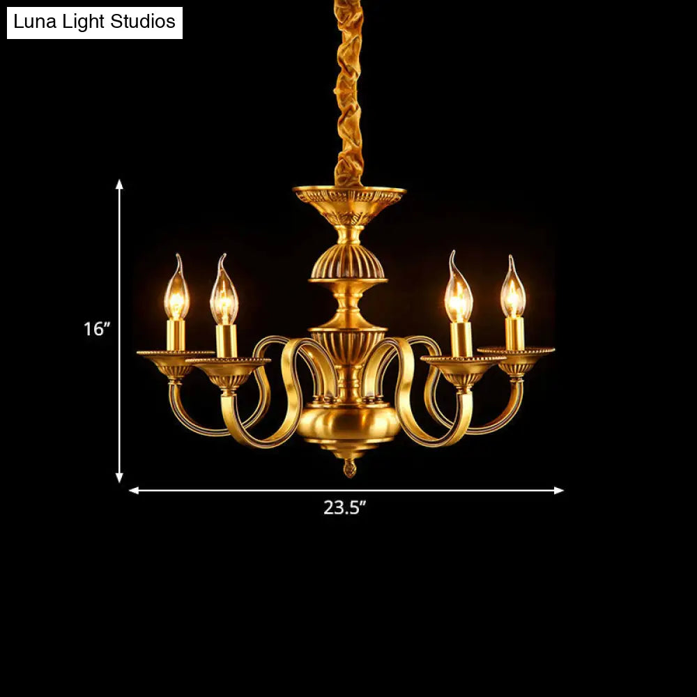 Suspended Metal Pendant Chandelier With Colonial-Inspired Design & 3/5/6 Lights Ideal For Dining