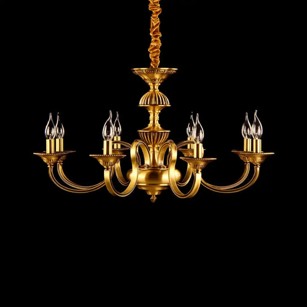 Suspended Metal Pendant Chandelier With Colonial-Inspired Design & 3/5/6 Lights Ideal For Dining