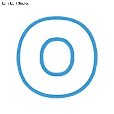 Sweet Letter Led Ceiling Light: Candy-Colored Acrylic Flush Fixture For Girls Blue / 12 Warm