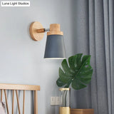 Swivel Macaron Bedside Wall Light Fixture With Metal Shade 1-Bulb Reading