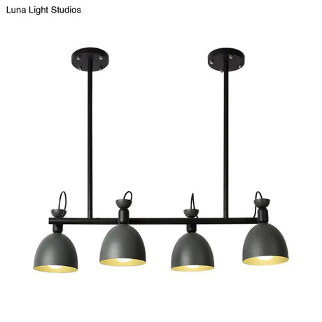 Swivelable Macaron Island Pendant In Grey/Blue/Green For Dining Room With 4/6 Bulbs
