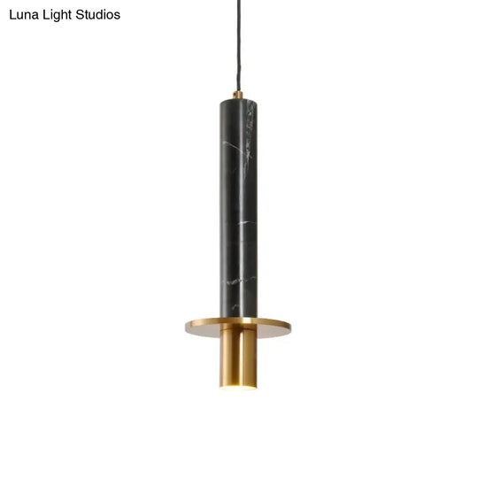 Marbled Sword Pendant Ceiling Light With Led And Brass Finish For Dining Room
