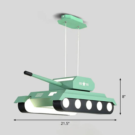 Tank Led Suspension Nursery Chandelier Modern Acrylic Lighting Fixture Green / White