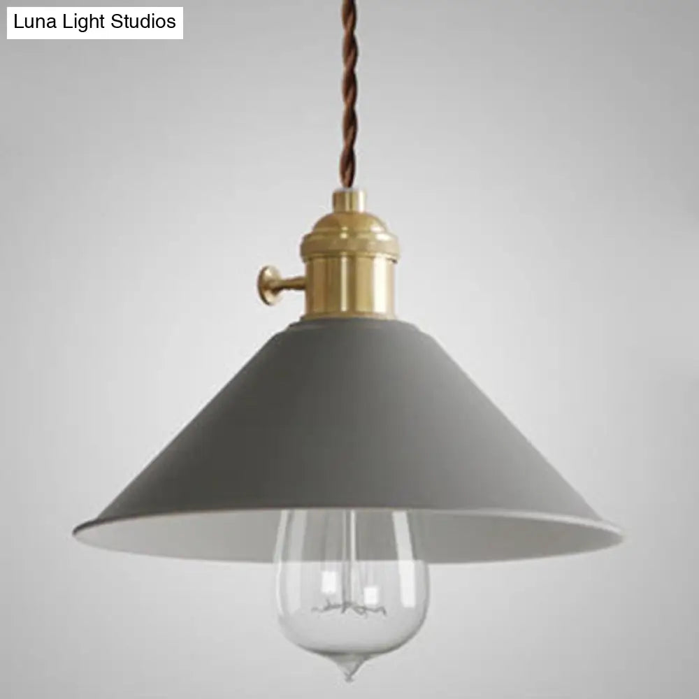 Tapered Metal Pendant Lamp For Modern Dining Room Lighting Grey