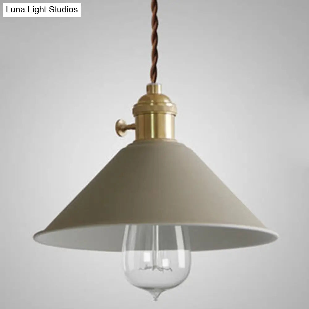 Tapered Metal Pendant Lamp For Modern Dining Room Lighting Khaki