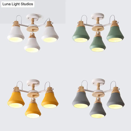 Tapered Shade Hanging Pendant Lamp For Simple Living Room Lighting