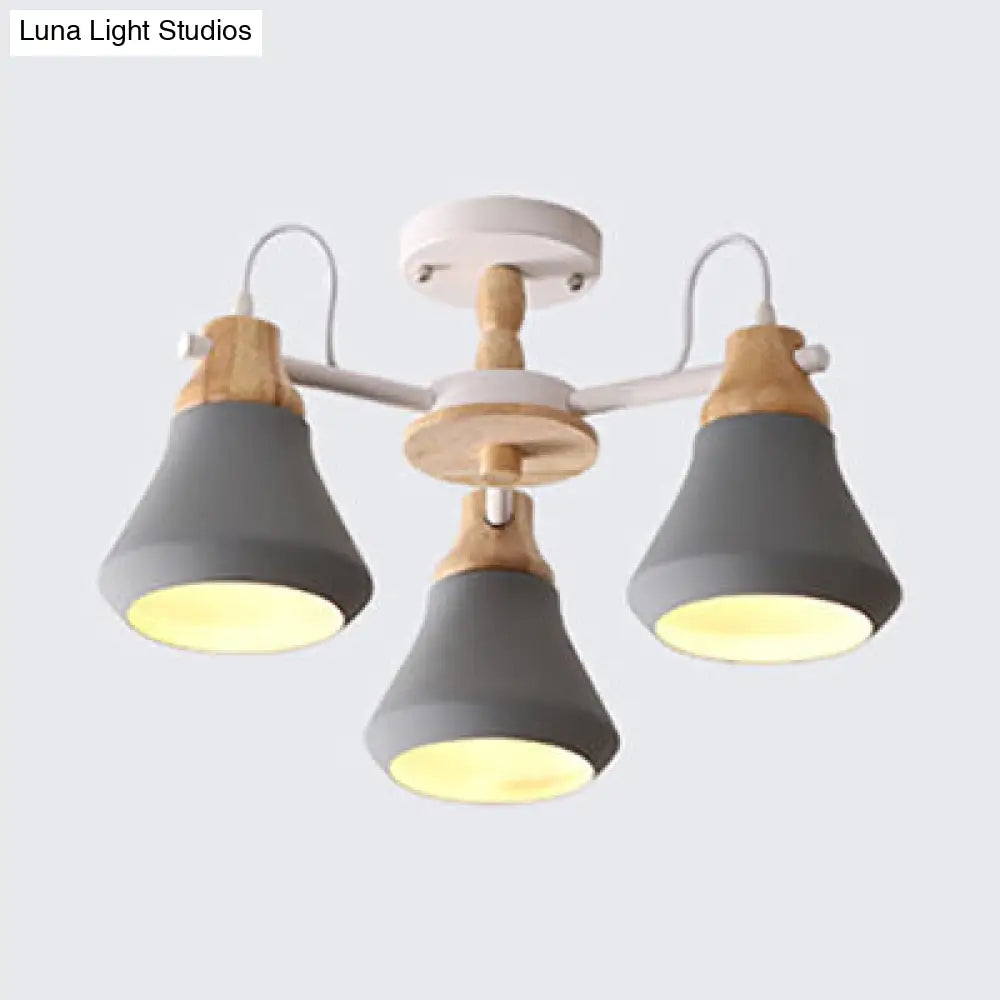 Tapered Shade Hanging Pendant Lamp For Simple Living Room Lighting