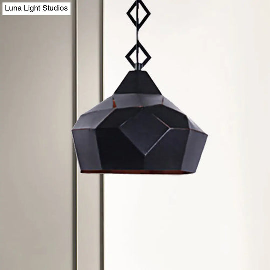 Teardrop Hanging Light For Restaurants - Elegant 1-Light Pendant Lamp With Metal Chain And Wrought