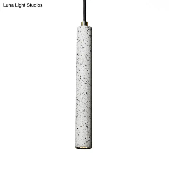Terrazzo Flute Pendulum Light - Nordic Led Bistro Pendant (10/19.5 Tall) White/Black
