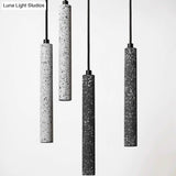 Terrazzo Flute Pendulum Light - Nordic Led Bistro Pendant (10/19.5 Tall) White/Black