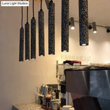 Terrazzo Flute Pendulum Light - Nordic Led Bistro Pendant (10/19.5 Tall) White/Black