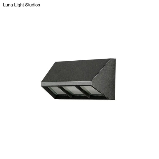 Textured Black Triangular Prism Led Wall Mounted Light - Modern Patio Sconce Lighting