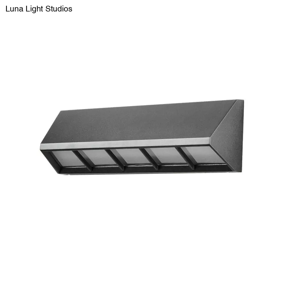 Textured Black Triangular Prism Led Wall Mounted Light - Modern Patio Sconce Lighting