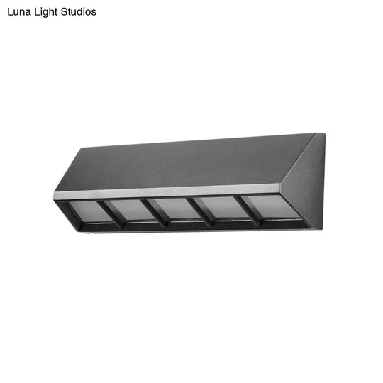Textured Black Triangular Prism Led Wall Mounted Light - Modern Patio Sconce Lighting