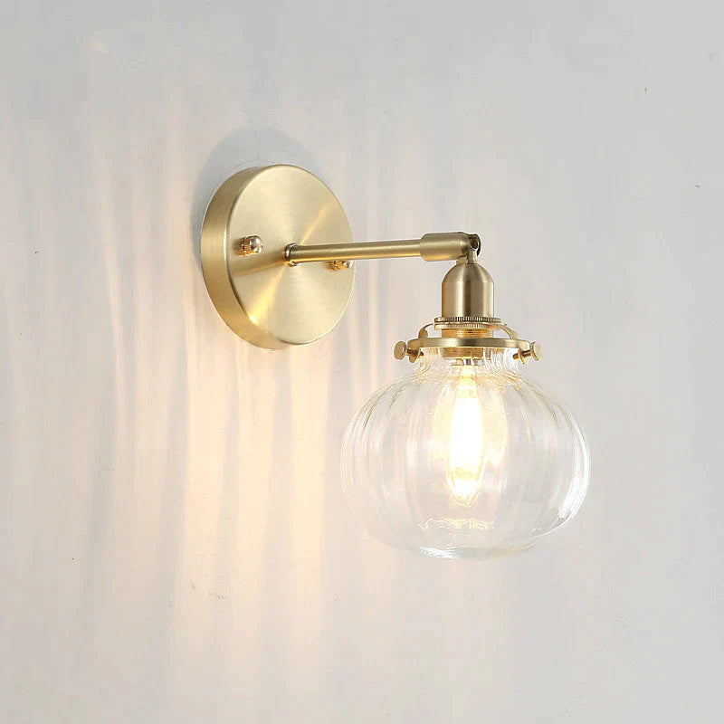 The Bedside Of Nordic Bedroom Copper Wall Lamp Lamps