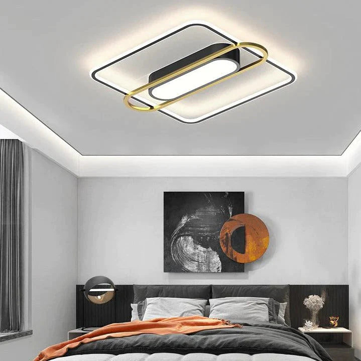 Décoration de lampe de plafond LED à émission latérale simple et moderne de restaurant de chambre à coucher mince