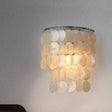 Tiered Circle Shell Wall Sconce With Rural Charm - 1 Light Silver