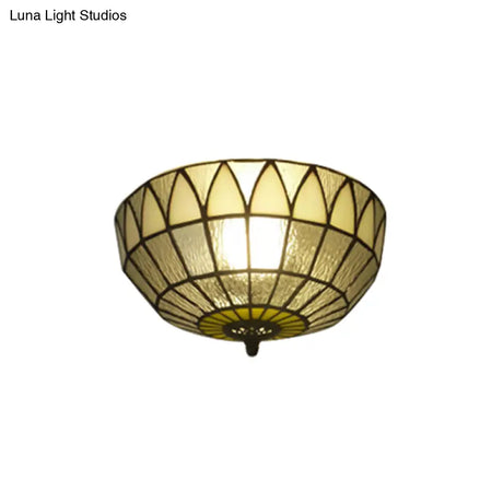 Tiffany Clear Glass Ceiling Lamp For Bedroom Lighting - Traditional Mount Light