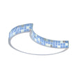 Tiffany Mosaic Glass Moon Flush Light With Led For Bedroom Ceiling Blue